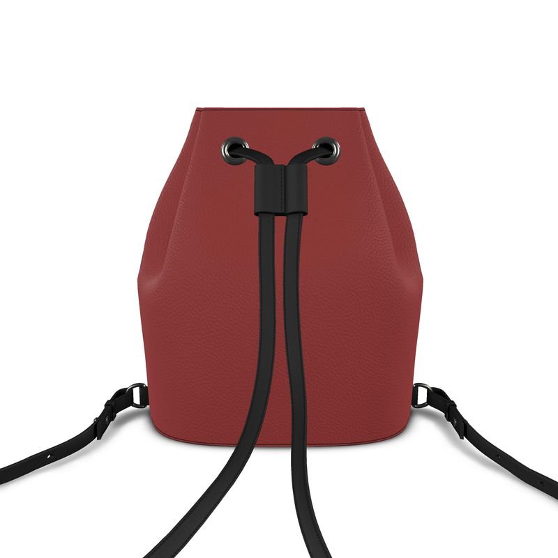 Aurora Leather Drawstring Backpack